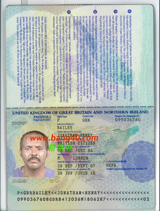 英国护照Psd模板V1
