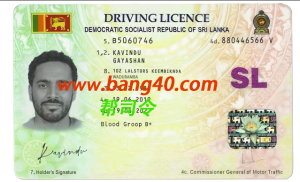 斯里兰卡驾驶执照 Psd 模板完全可编辑(只有正面)The Psd template for Sri Lankan driver's license is fully editable (only on the front)-帮司令
