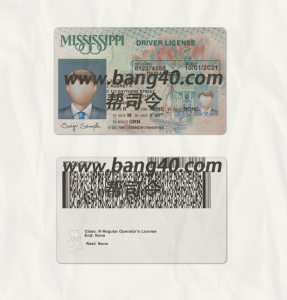 密西西比州驾驶执照 PSD 模板 V2 Mississippi Driver License PSD Template V2-帮司令