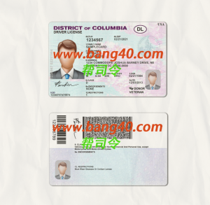 美国哥伦比亚特区驾驶执照 PSD 模板PSD template for driving license in the District of Columbia, United States-帮司令