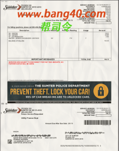 萨姆特水费单 Psd 模板Psd template for Sumter water bill-帮司令