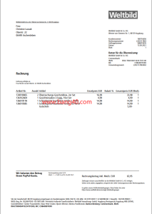 德国公司发票模板 (Weltbild)German company invoice template (Weltbill)-帮司令