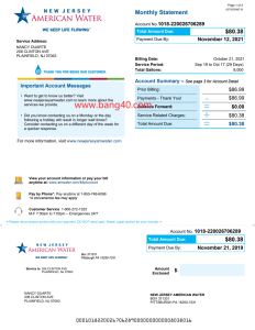 新泽西州美国水费单模板（PDF和WORD，共计4页）New Jersey US Water Bill Template (PDF and WORD, 4 pages in total)-帮司令