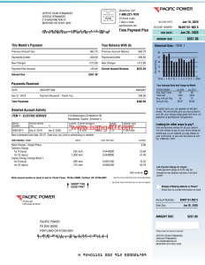 华盛顿太平洋电力公司公用事业账单模板（pdf和word版本）Washington Pacific Power Company Utility Billing Template (PDF and Word versions)-帮司令