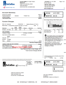 加州 SoCalGas 账单模板California SoCalGas billing template-帮司令