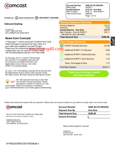 康卡斯特公用事业账单模板                                                                                                Comcast utility bill template（PDF和WORD两个版本，共计10页）-帮司令