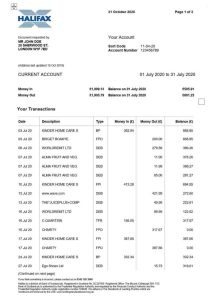 英国哈利法克斯银行对账单Halifax Bank Statement-帮司令