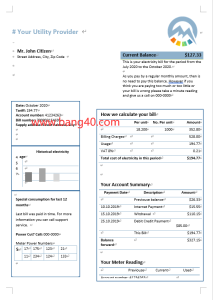 循环能源通用多用途公用事业账单Word模板Word template for circular energy universal utility bills-帮司令