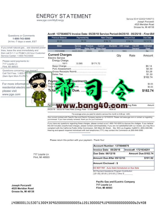 美国能源公用事业法案 Psd 模板