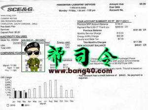 Psd 格式的美国 SCE&G 公用事业账单模板US SCE&G Utility Billing Template in Psd Format-帮司令