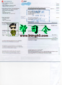 法国公用事业账单 PSD 模板 2022：法国地址证明 PSD 模板PSD template for French utility bills 2022: PSD template for proof of address in France-帮司令