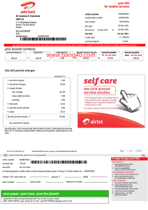 印度 Airtel 号码帐单模板PDF(共计5页）India Airtel Number Billing Template PDF (5 pages in total)-帮司令
