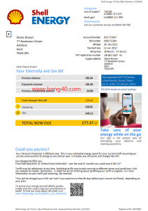 壳牌能源电力和燃气账单 PDF 模板Shell Energy Power and Gas Bill PDF Template-帮司令