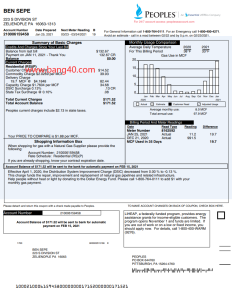 美国宾夕法尼亚州人民燃气公用事业账单模板 Word 和 PDF 格式Word and PDF formats for bill templates for People's Gas Utilities in Pennsylvania, United States-帮司令