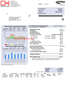 加拿大荷顿公用事业账单模板PDF格式Canada Houghton Public Utility Bill Template PDF Format-帮司令