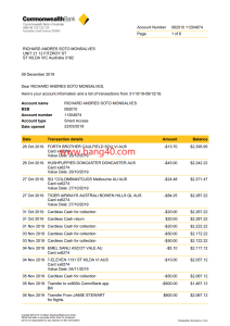澳大利亚联邦银行对账单模板PDF和word（共计6页）Commonwealth Bank of Australia Statement Template PDF and word (6 pages in total)-帮司令