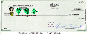 Psd 格式的花旗银行支票模板Citibank Check Template in Psd FormatPsd-帮司令