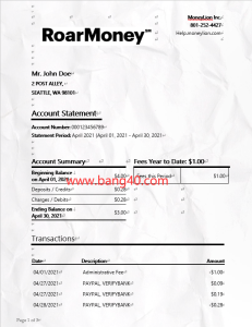 MoneyLion银行对账单word模板MoneyLion Bank Statement Template-帮司令