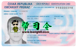 PSD 格式的捷克共和国身份证模板 V1  Czech Republic Identity Card Template V1 in PSD Format-帮司令