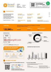 PDF 格式的 印度Torrent 电费账单模板 India Torrent Power Bill Template In PDF Format-帮司令