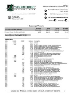 伍德森林银行对账单Woodforest Bank Statement-帮司令