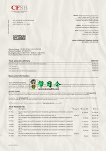 加拿大社区联邦储蓄银行对账单 Psd 模板Community Federal Savings Bank Statement Psd Template-帮司令