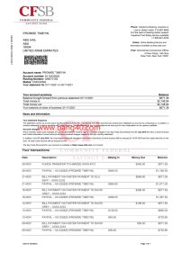 加拿大 CFSB 银行对账单、Word 和 PDF 模板Canada CFSB Bank Statement, Word And PDF Template-帮司令