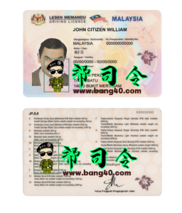 马来西亚驾驶执照 PSD 模板Malaysia Driving License Psd Template-帮司令