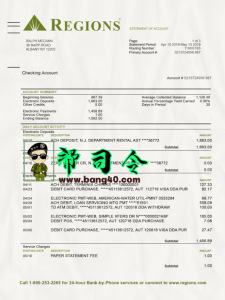 美国地区银行对账单 Psd 模板USA Regions Bank Statement Psd Template-帮司令