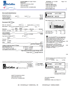 加州 Socalgas 能源法案模板California Socalgas Energy Bill Template-帮司令
