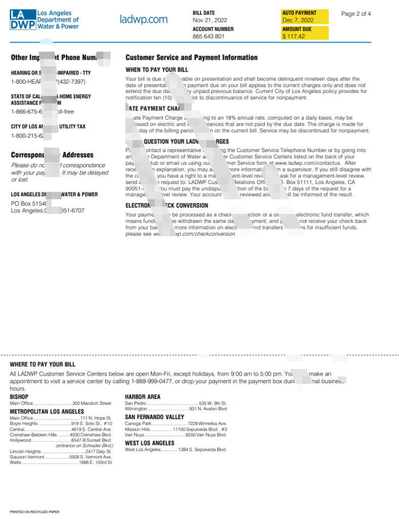 图片[2]-PDF 和 Word 格式的洛杉矶 LADWP 账单模板