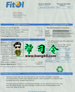 瑞典菲托燃气公用事业账单模板 Psd 格式Sweden Fitol Gas Utility Bill Template Psd Format-帮司令