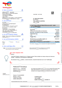 法国 TotalEnergies 公用事业账单和地址证明模板France TotalEnergies Utility Bill And Proof Of Address Template-帮司令