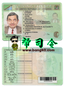 PSD 格式的坦桑尼亚驾驶执照模板Tanzania Driving License Template In PSD Format-帮司令
