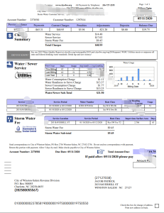 温斯顿塞勒姆市公用事业账单模板City Of Winston-Salem Utility Bill Template-帮司令