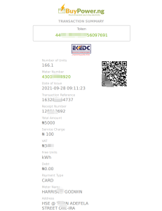 尼日利亚 Buypower 公用事业账单模板Nigeria Buypower Utility Bill Template-帮司令