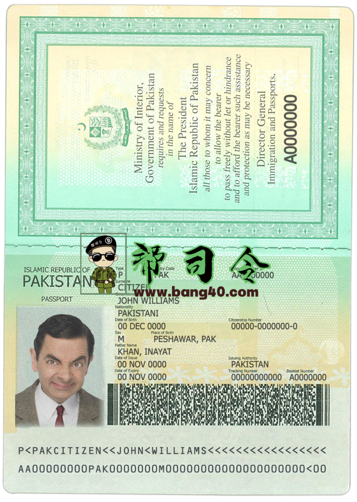 巴基斯坦护照 PSD 模板