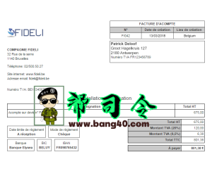 比利时 Fideli 公用事业账单 Psd 模板Belgium Fideli Utility Bill Psd Template-帮司令