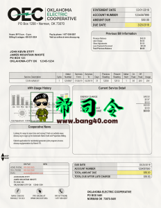 Psd 格式的俄克拉荷马州 OEC 法案模板Oklahoma OEC Bill Template In Psd Format-帮司令