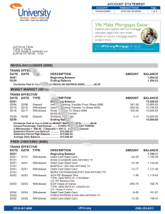 美国德克萨斯州 UFCU 银行对账单 Pdf 模板USA Texas UFCU Bank Statement Pdf Template-帮司令