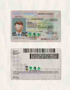 北卡罗来纳州驾驶执照 PSD 模板North Carolina Drivers License PSD Template-帮司令