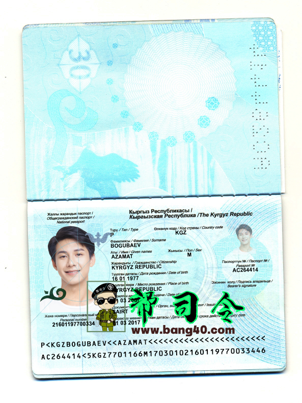 吉尔吉斯斯坦护照 PSD 模板