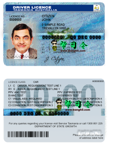 澳大利亚塔斯马尼亚驾驶执照模板Australia Tasmania Driving Licence Template-帮司令