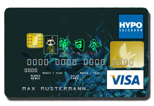 Hypo 银行 Visa 卡奥地利银行发行的 Visa 卡 PSD 模板