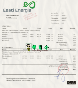 爱沙尼亚 Eesti Energia 公用事业账单爱沙尼亚公用事业账单 Psd 模板Estonia Eesti Energia Utility Bills Estonian Utility Bill Psd Template-帮司令