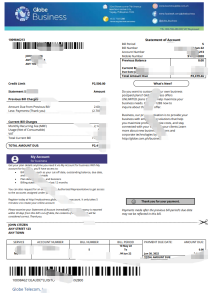 菲律宾环球商业公用事业账单模板Philipines Globe Business Utility Bill Template-帮司令
