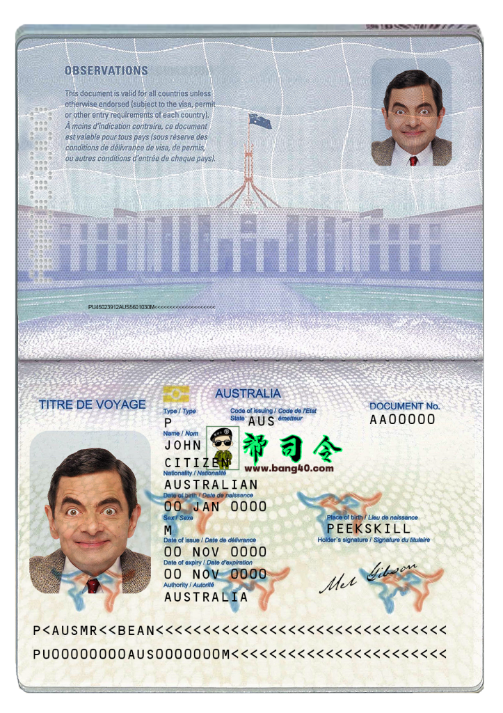 澳大利亚新版护照PSD模板Australia Passport