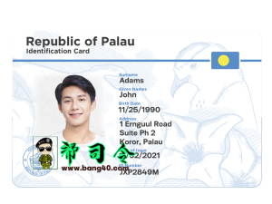 帕劳身份证 Photoshop 模板Palau ID Card Photoshop Template-帮司令