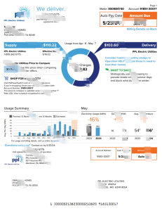PPL 商业公用事业账单 Word 和 PDF 模板PPL Business Utility Bill Word And PDF Template-帮司令