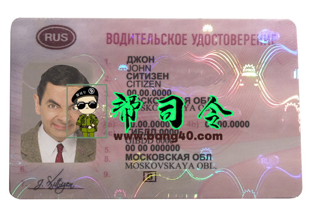 俄罗斯驾驶执照模板 V3